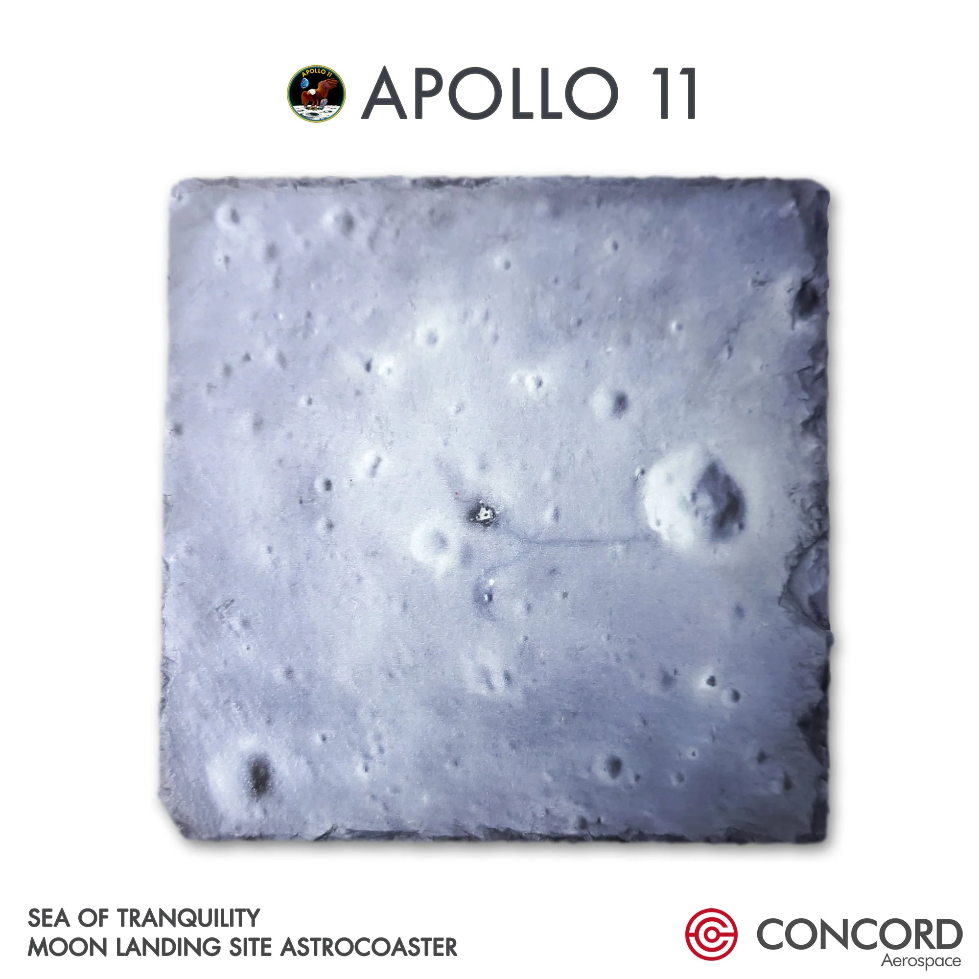 Apollo 11 "Sea of Tranquility" Landing Site Slate Astrocoaster