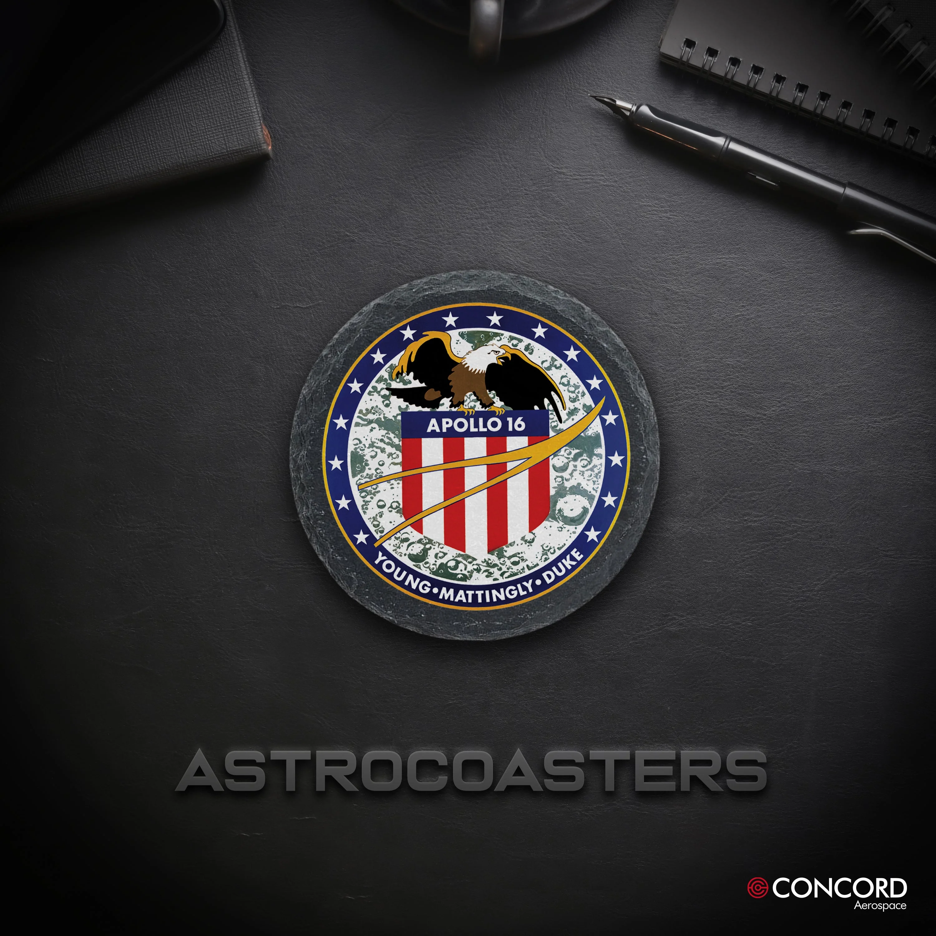 Apollo 16 Mission Slate Coaster - Image 6