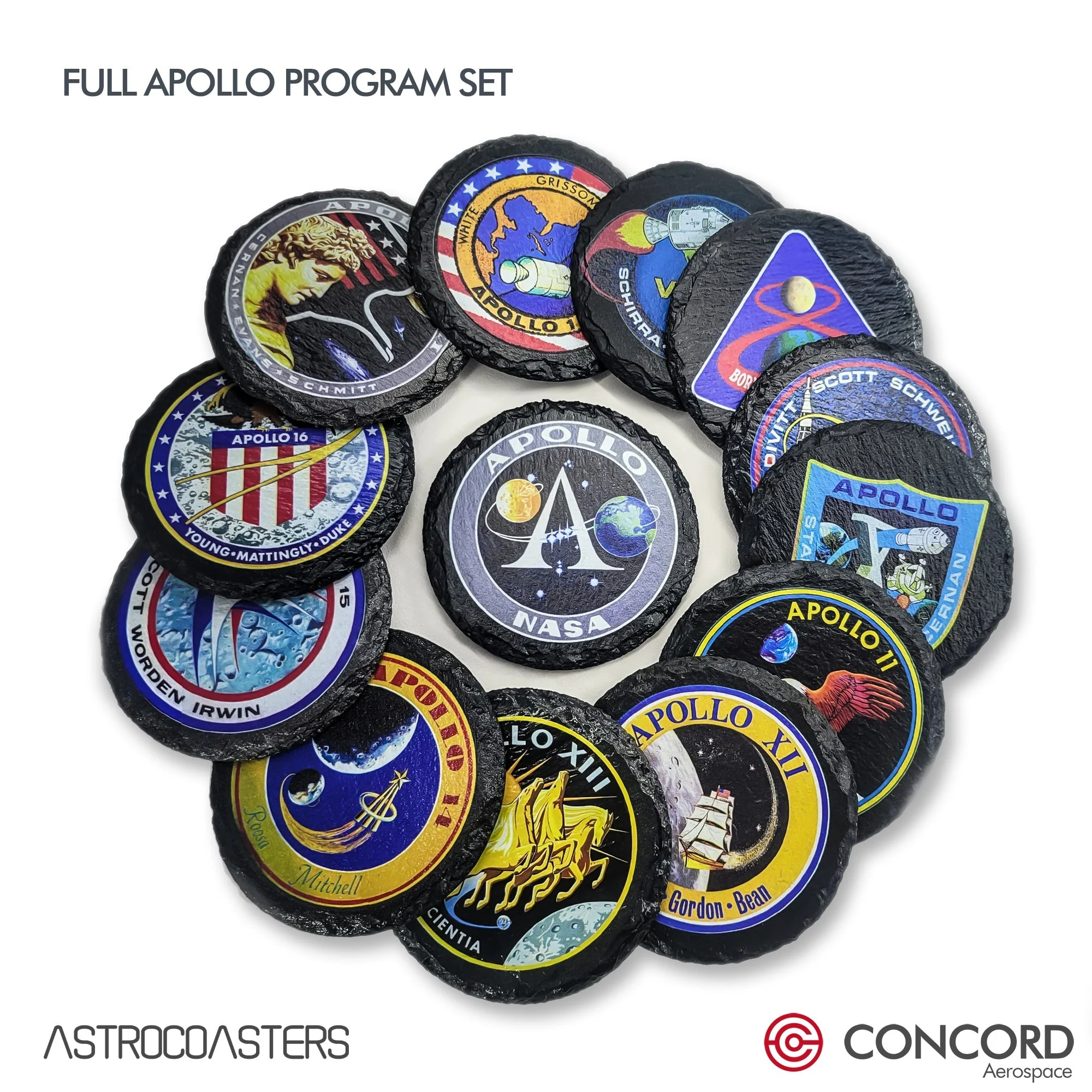 Apollo Program Set of 13 Slate Coasters
