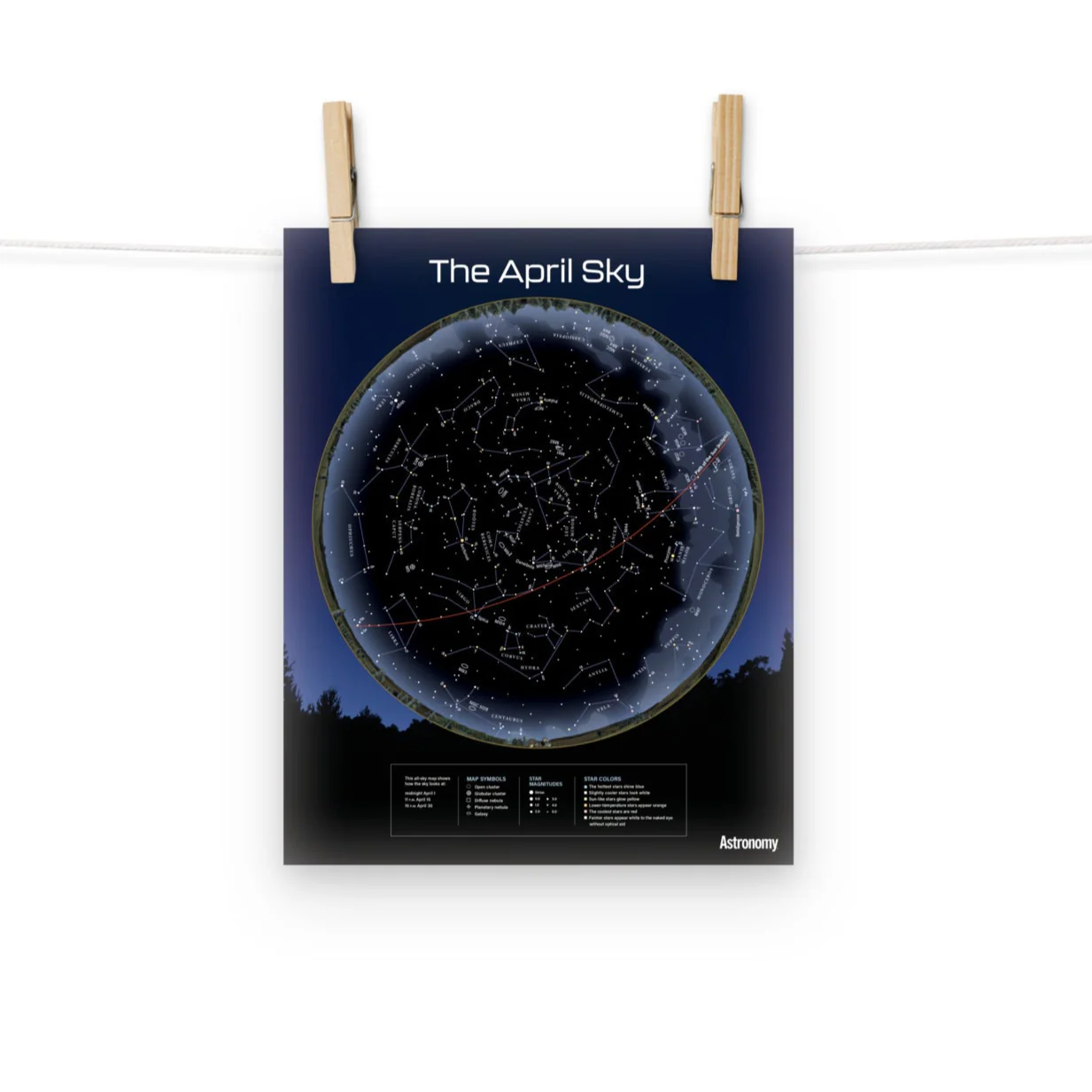 April Sky Map - 8"x10"