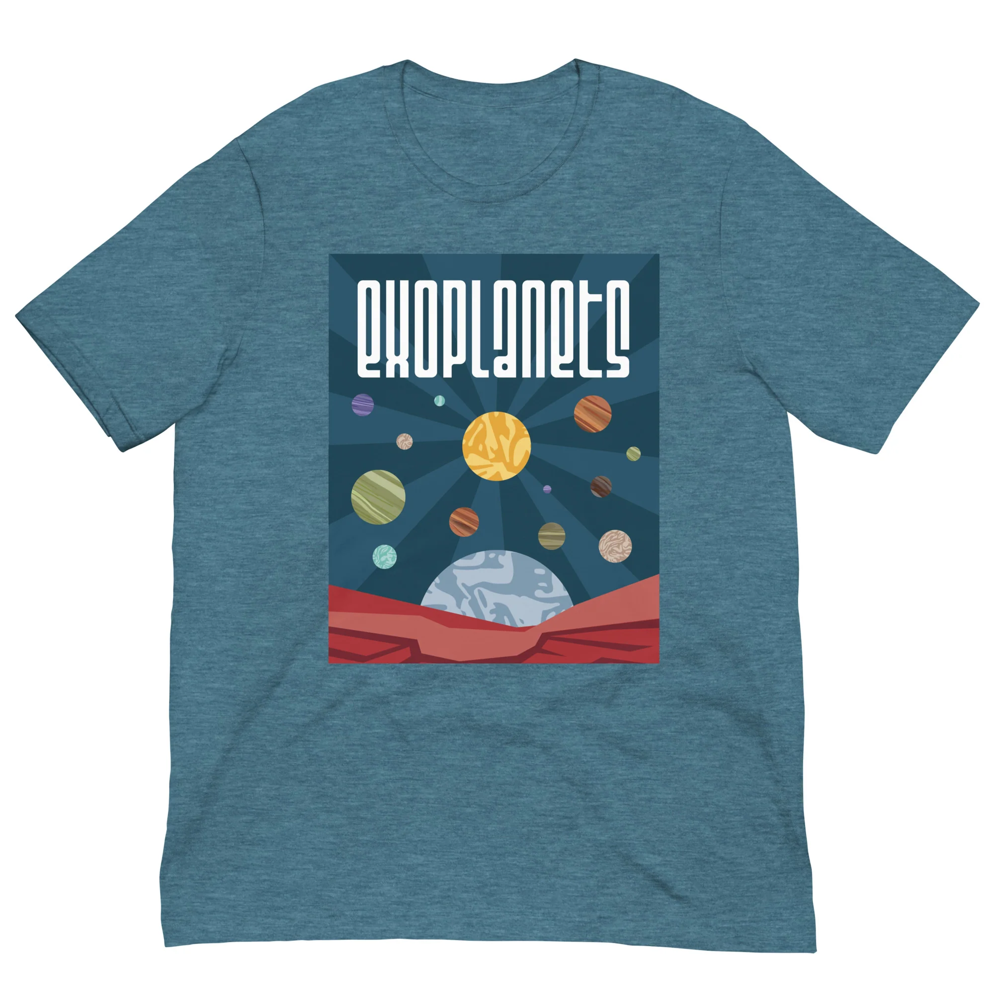 Exoplanets Multi-Planet Retro T-Shirt - Image 5
