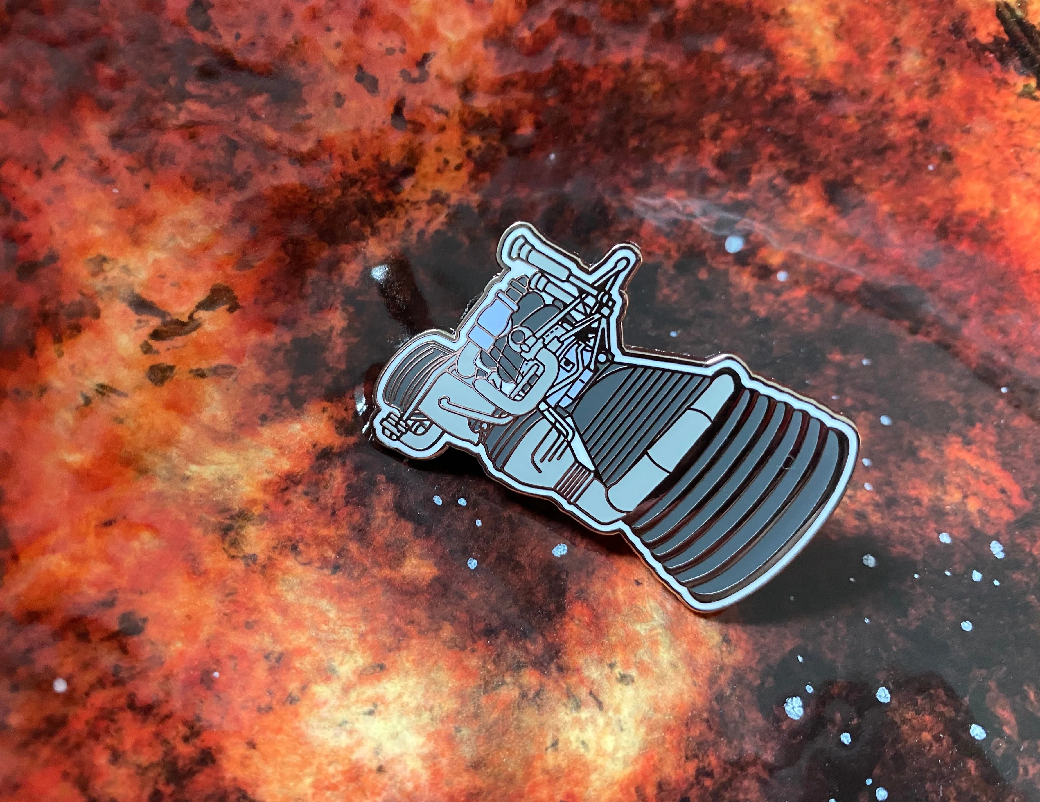 F-1 Engine (Saturn V 1st Stage) Hard Enamel Pin - Image 2