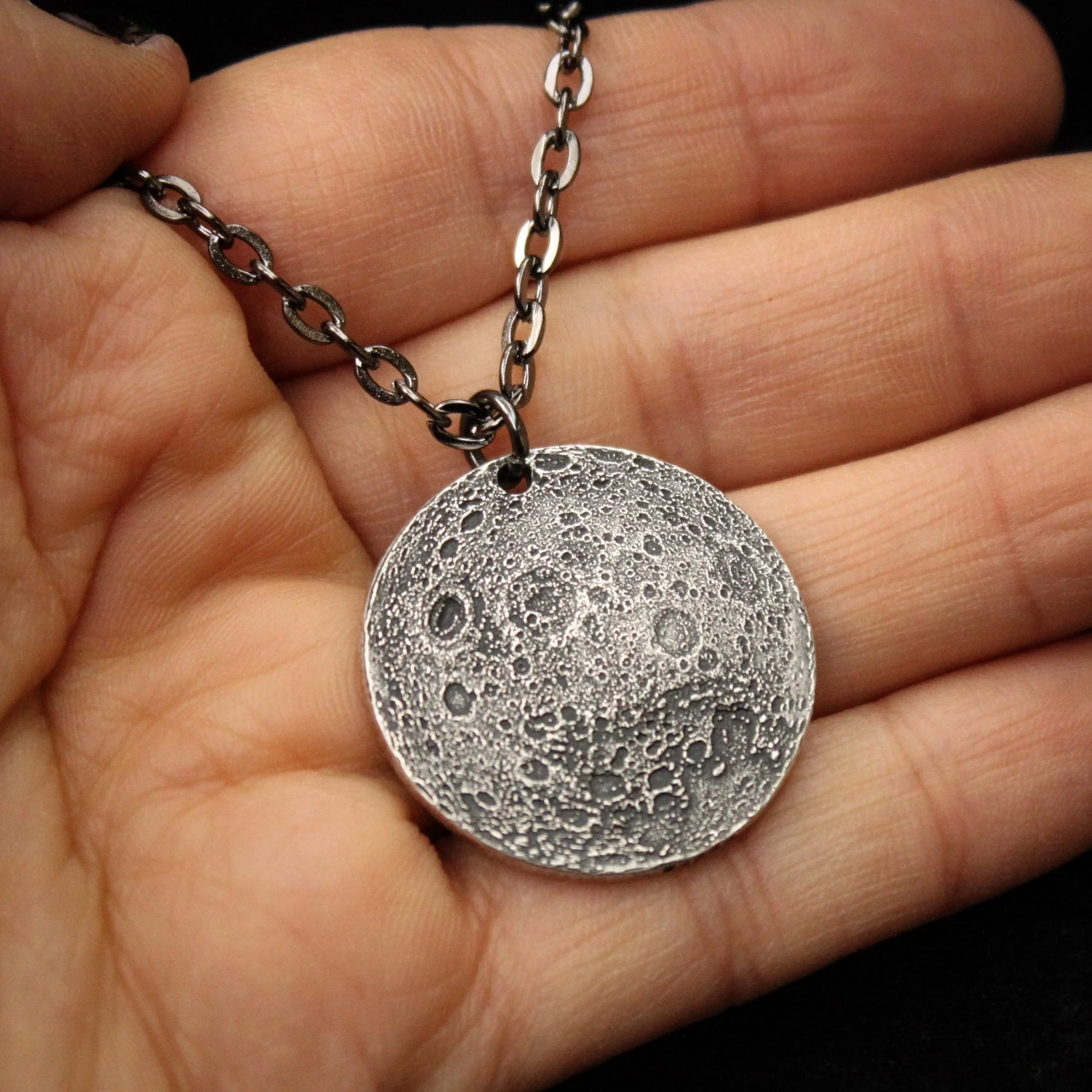 Full Moon Silver Necklace or Charm - Image 10