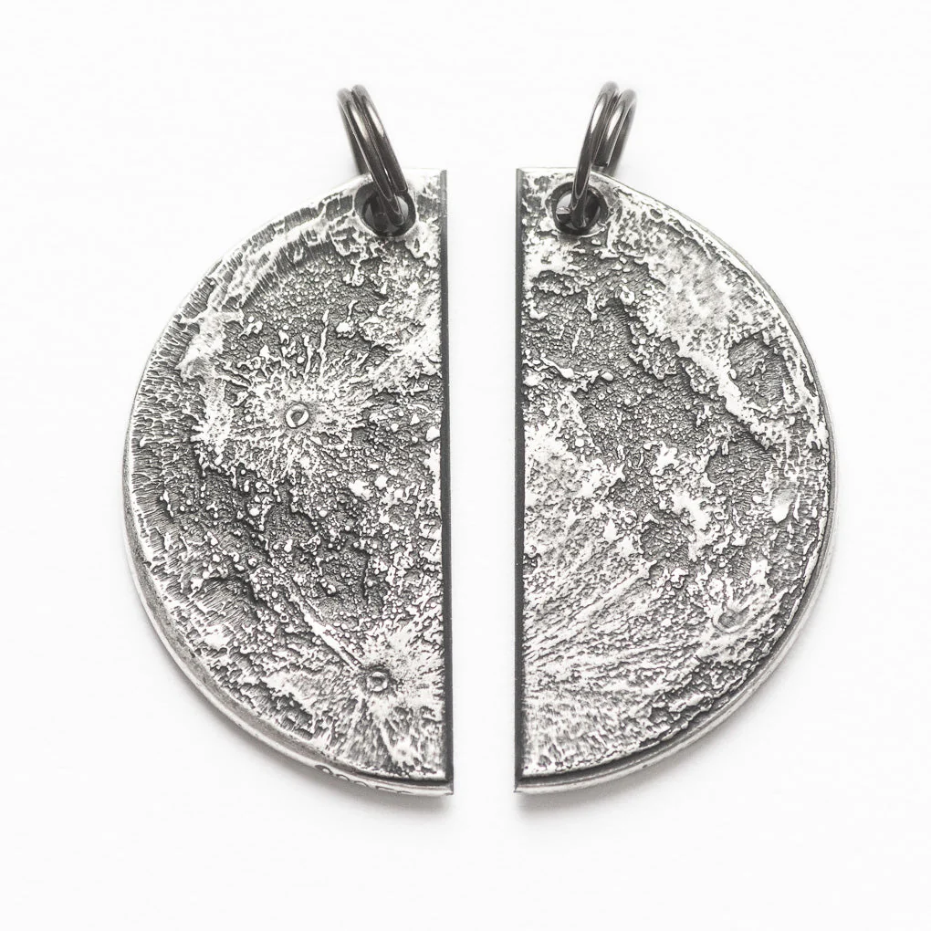 Half Moon Breakable Silver Necklace or Keychain - Image 3