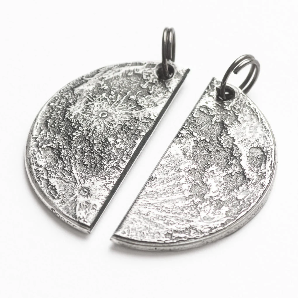 Half Moon Breakable Silver Necklace or Keychain - Image 4