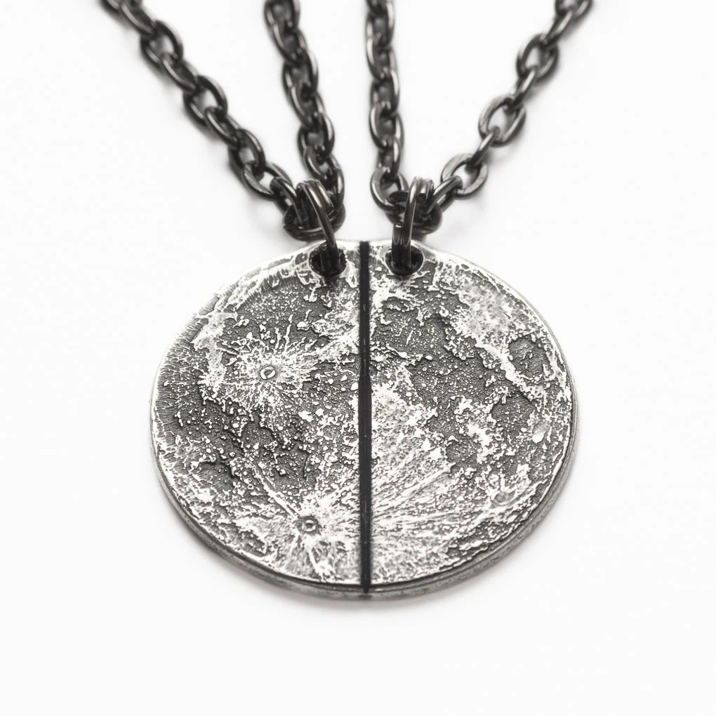 Half Moon Breakable Silver Necklace or Keychain - Image 5