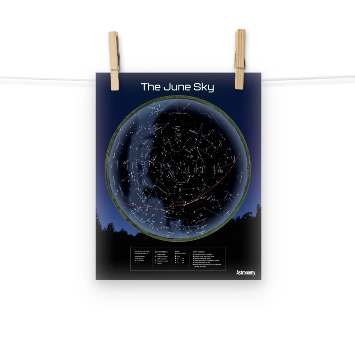 June Sky Map - 8"x10"