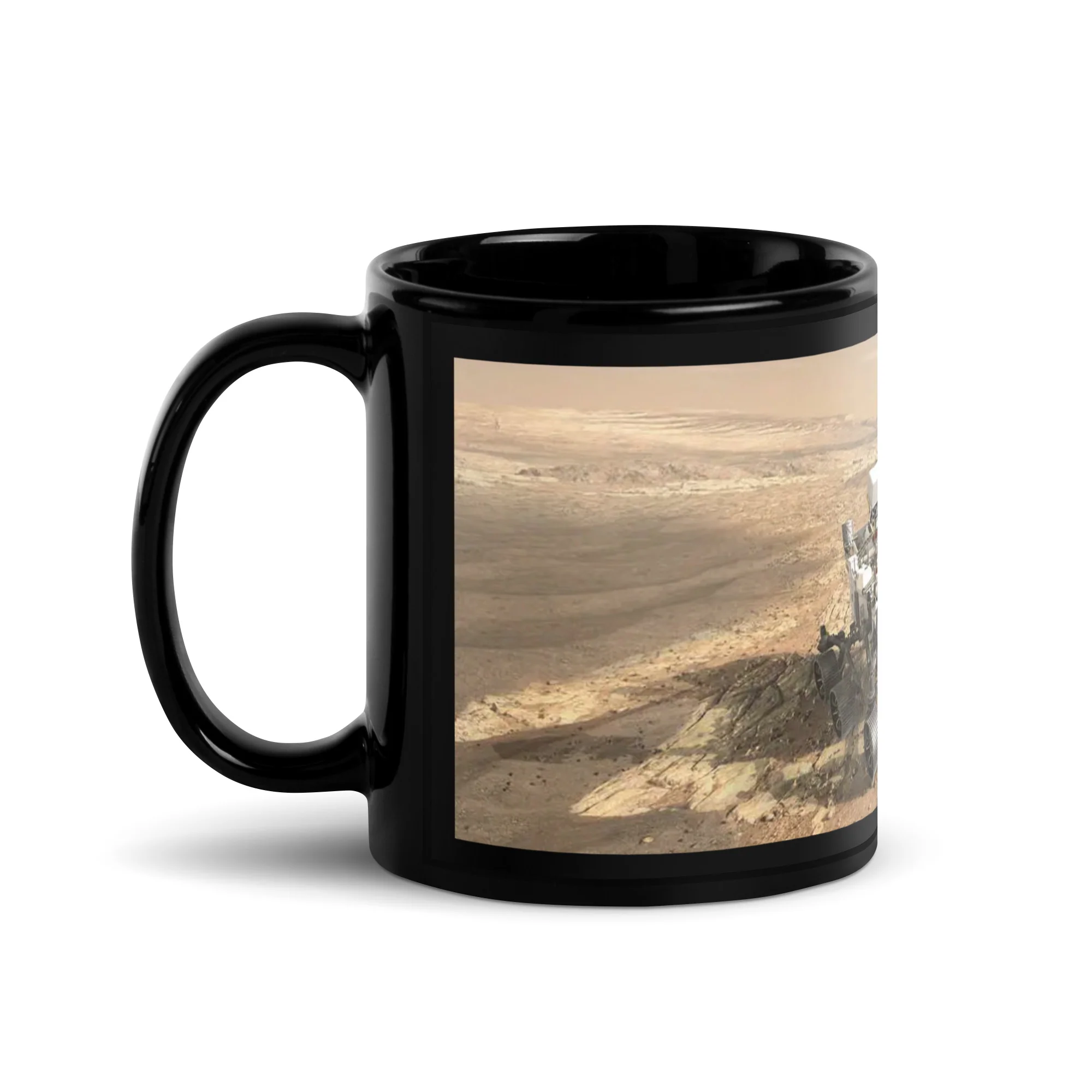 Mars Rover Black Glossy Mug - Image 3