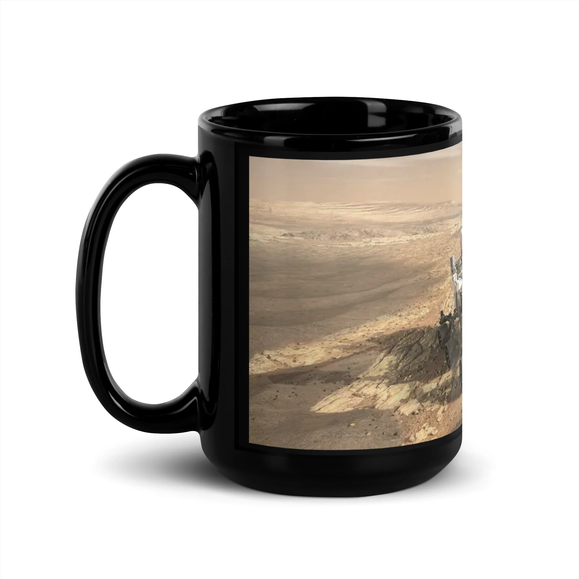 Mars Rover Black Glossy Mug - Image 4