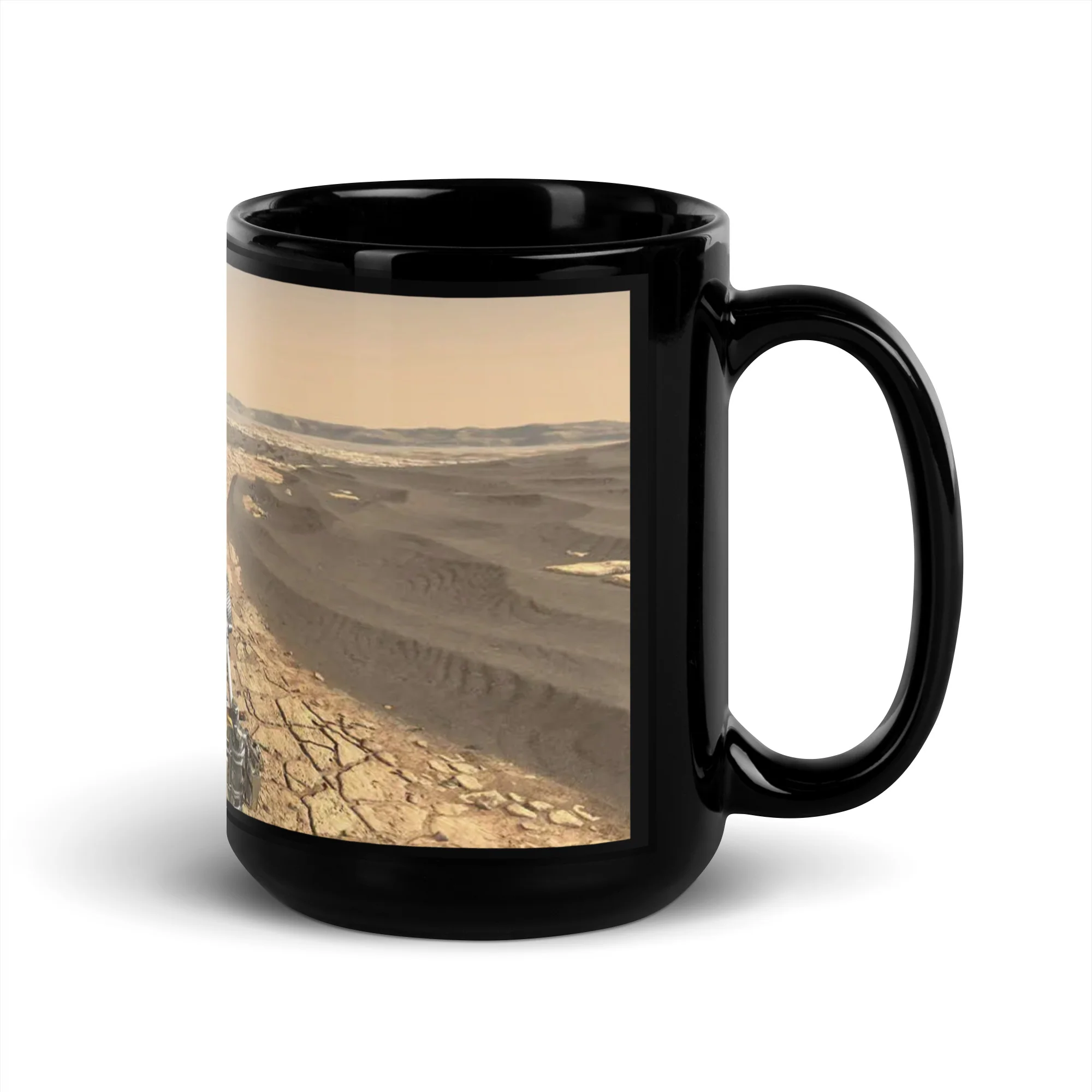 Mars Rover Black Glossy Mug - Image 5