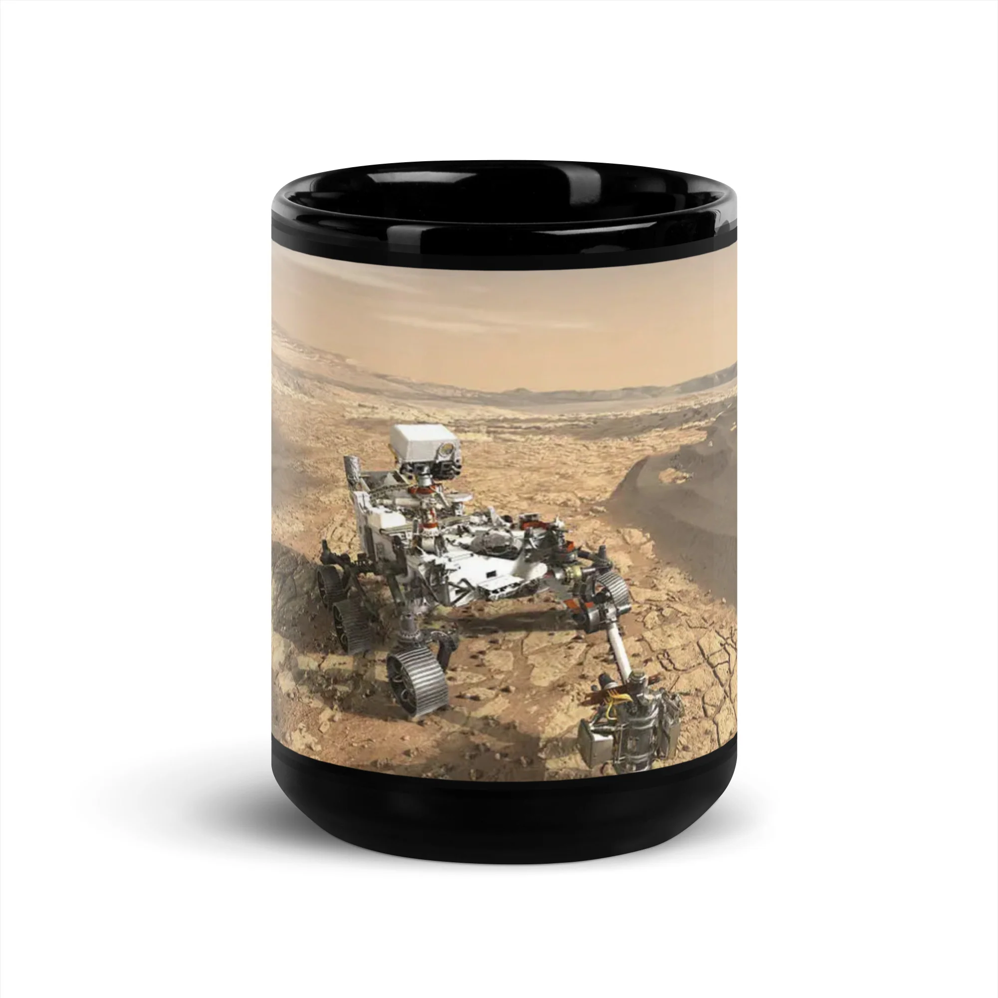 Mars Rover Black Glossy Mug - Image 6