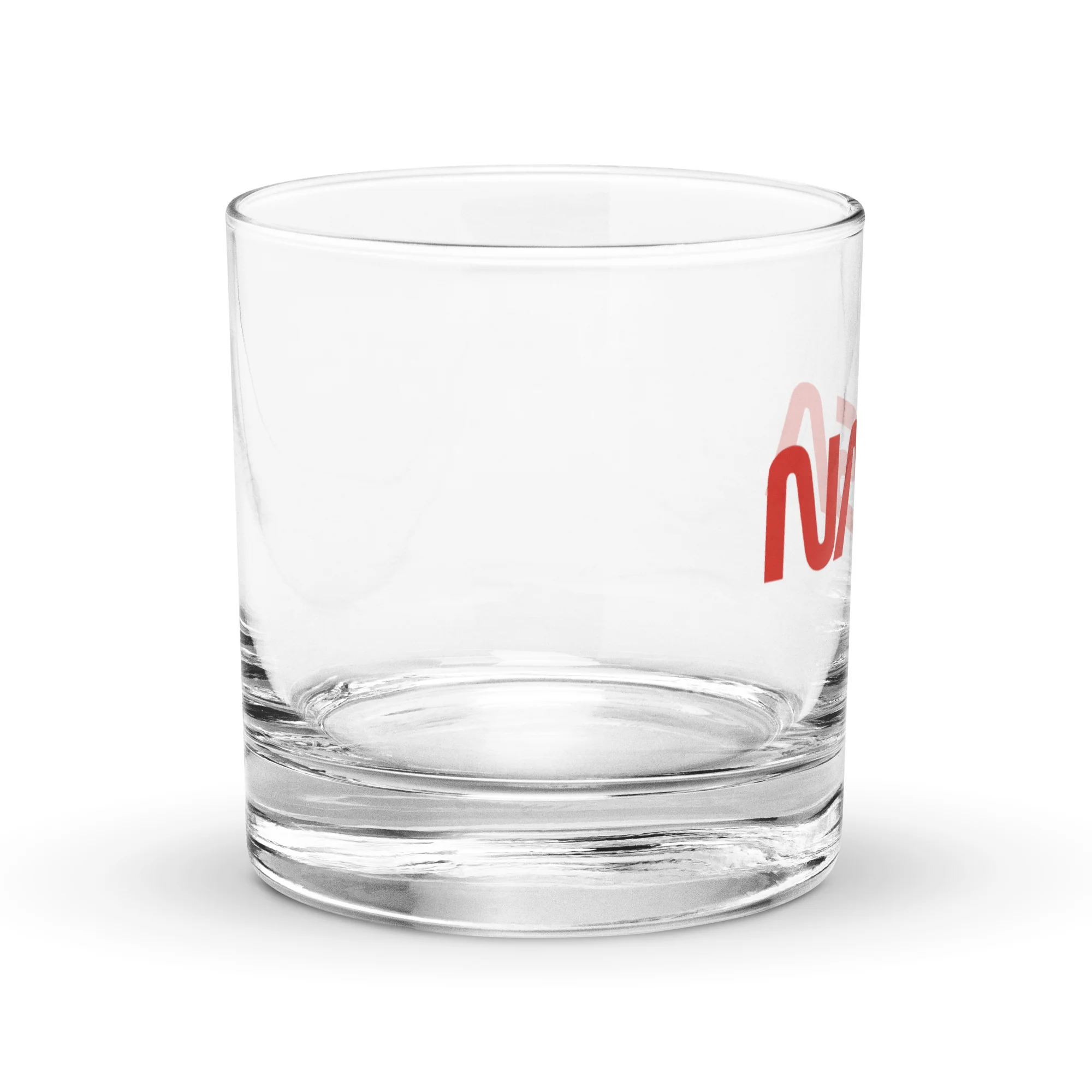 NASA Red Worm Logo Rocks Glass - Image 3