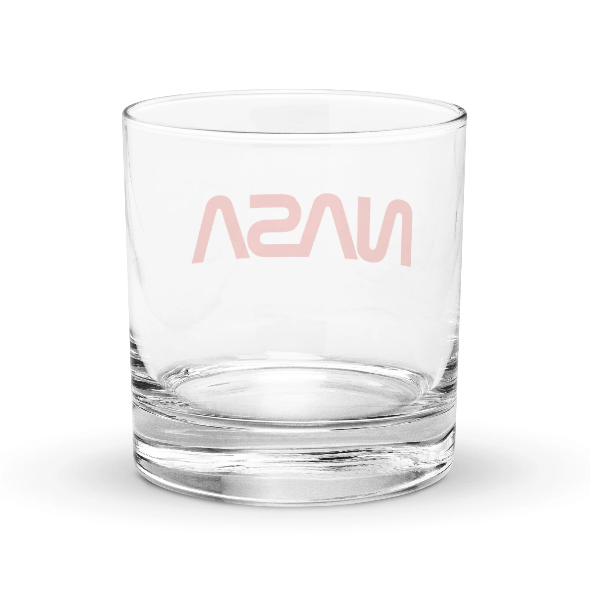 NASA Red Worm Logo Rocks Glass - Image 4