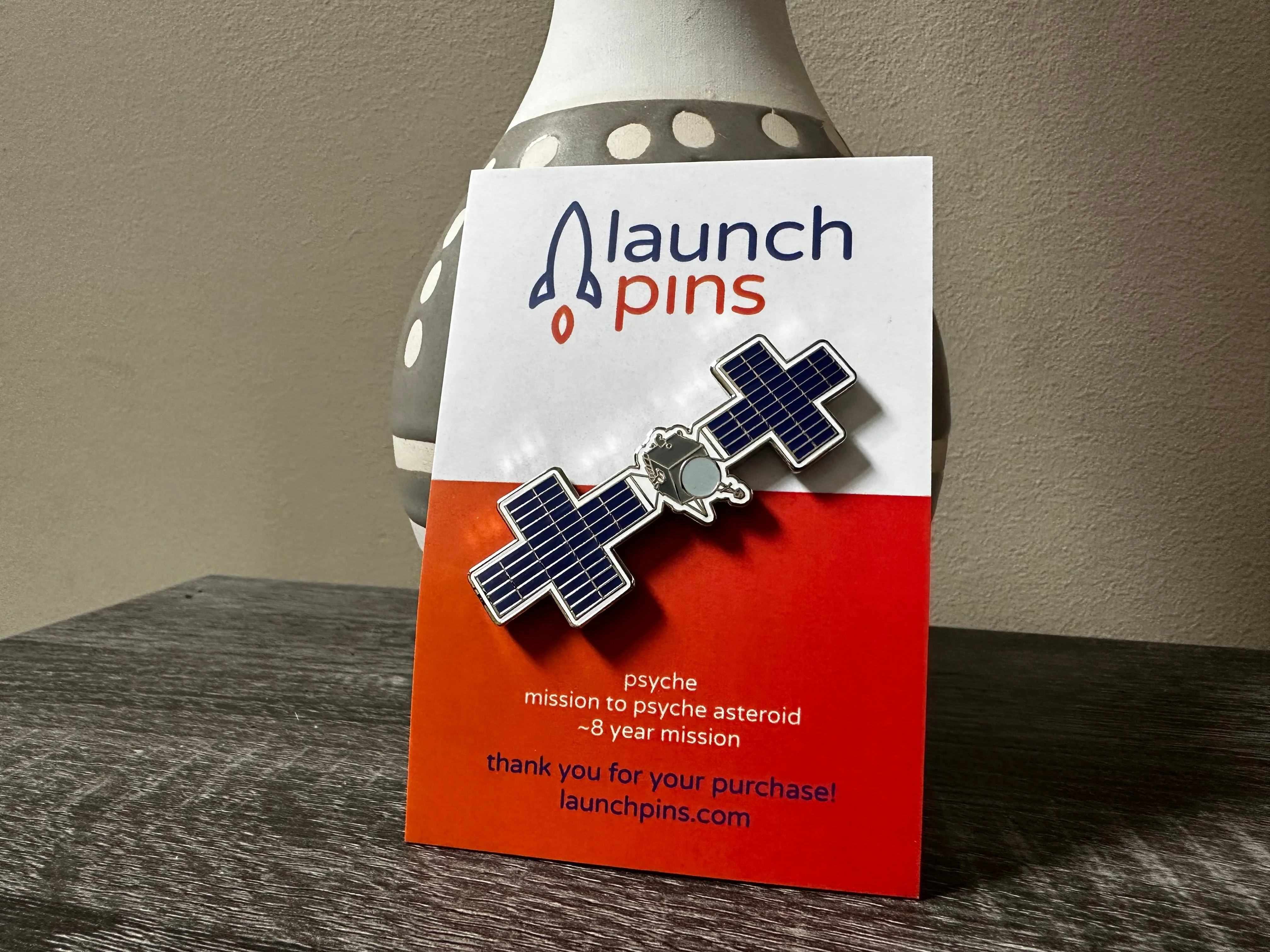 Pysche Spacecraft Enamel Pin - Image 2