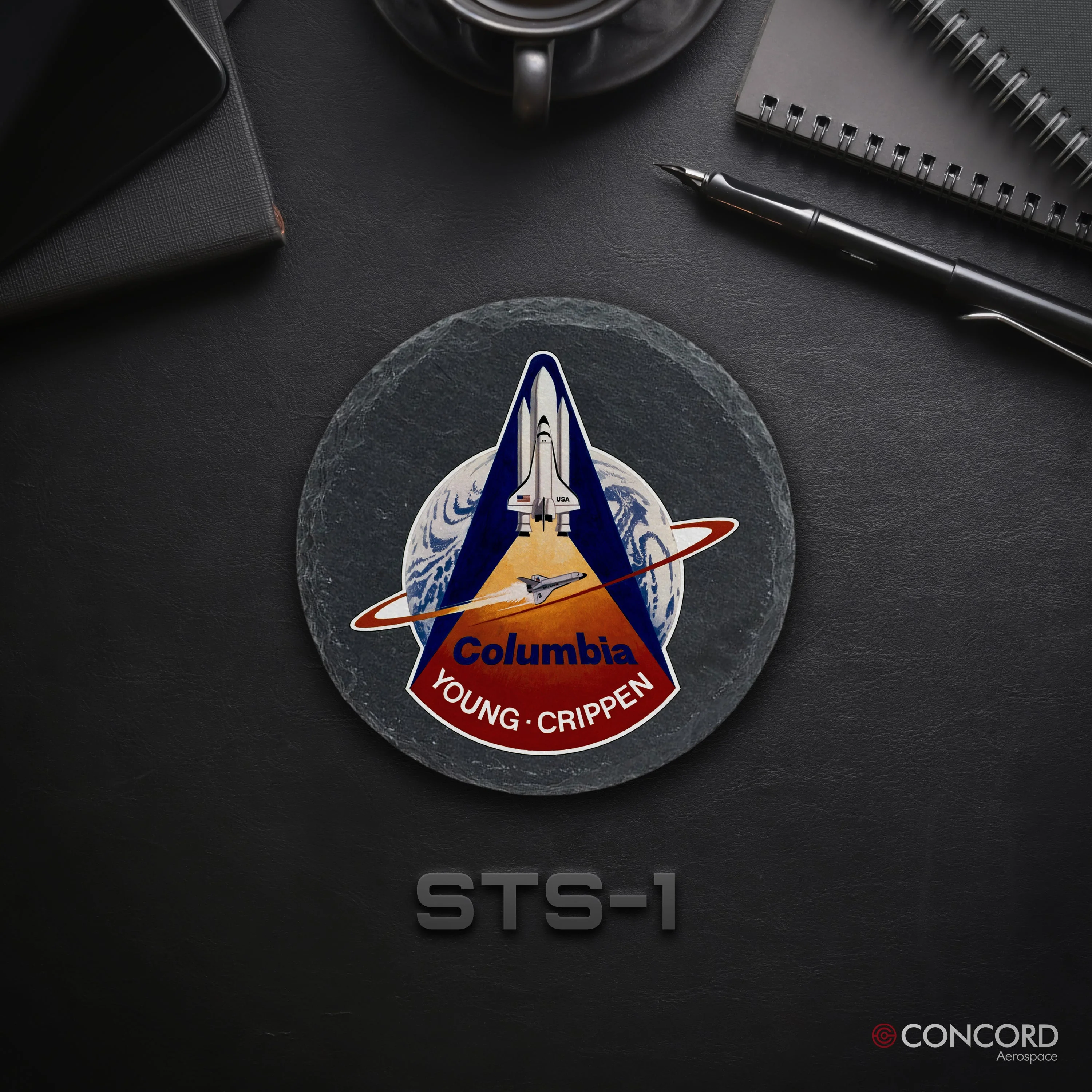 STS-1 Space Shuttle Slate Coaster - Image 6