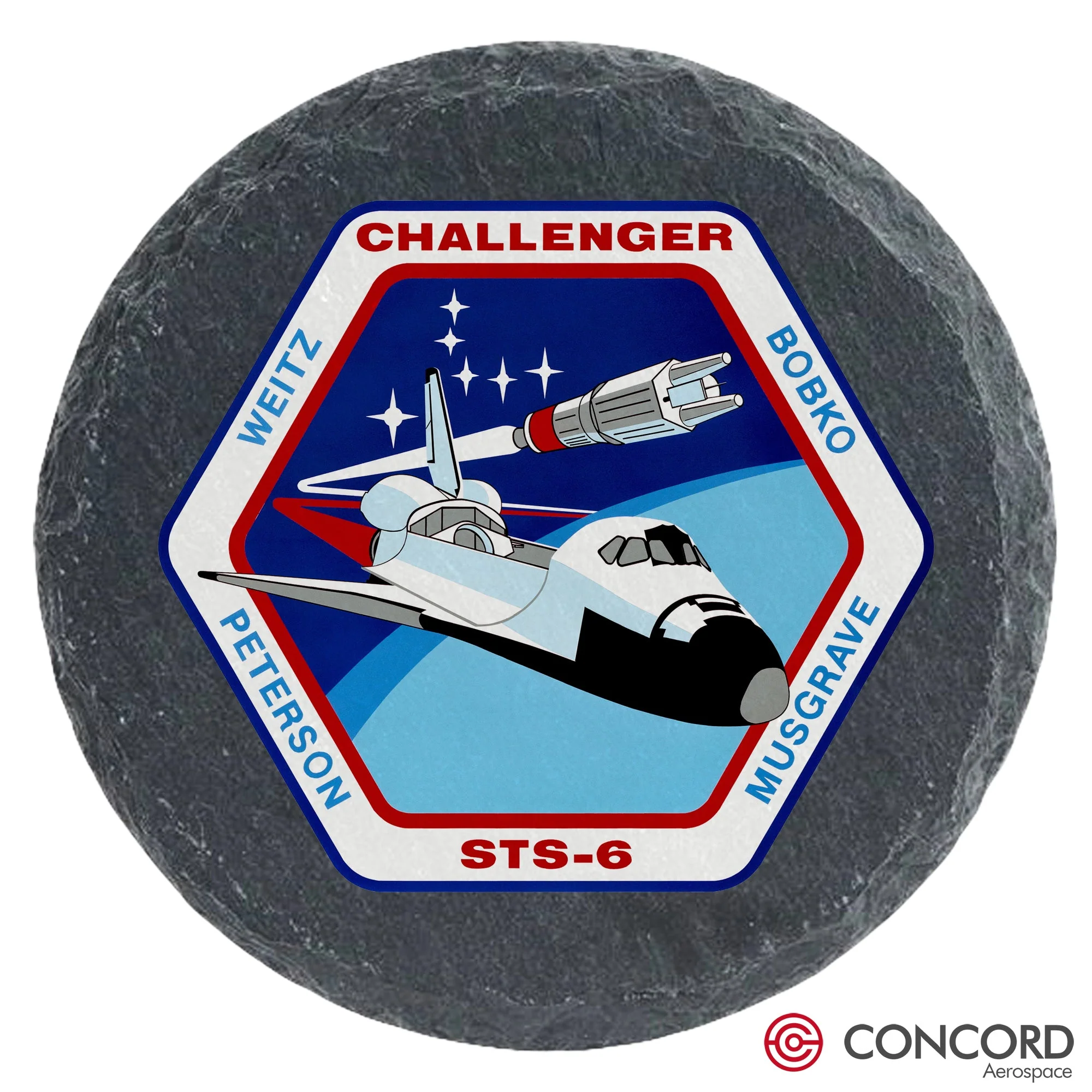 STS-6 Space Shuttle Slate Coaster