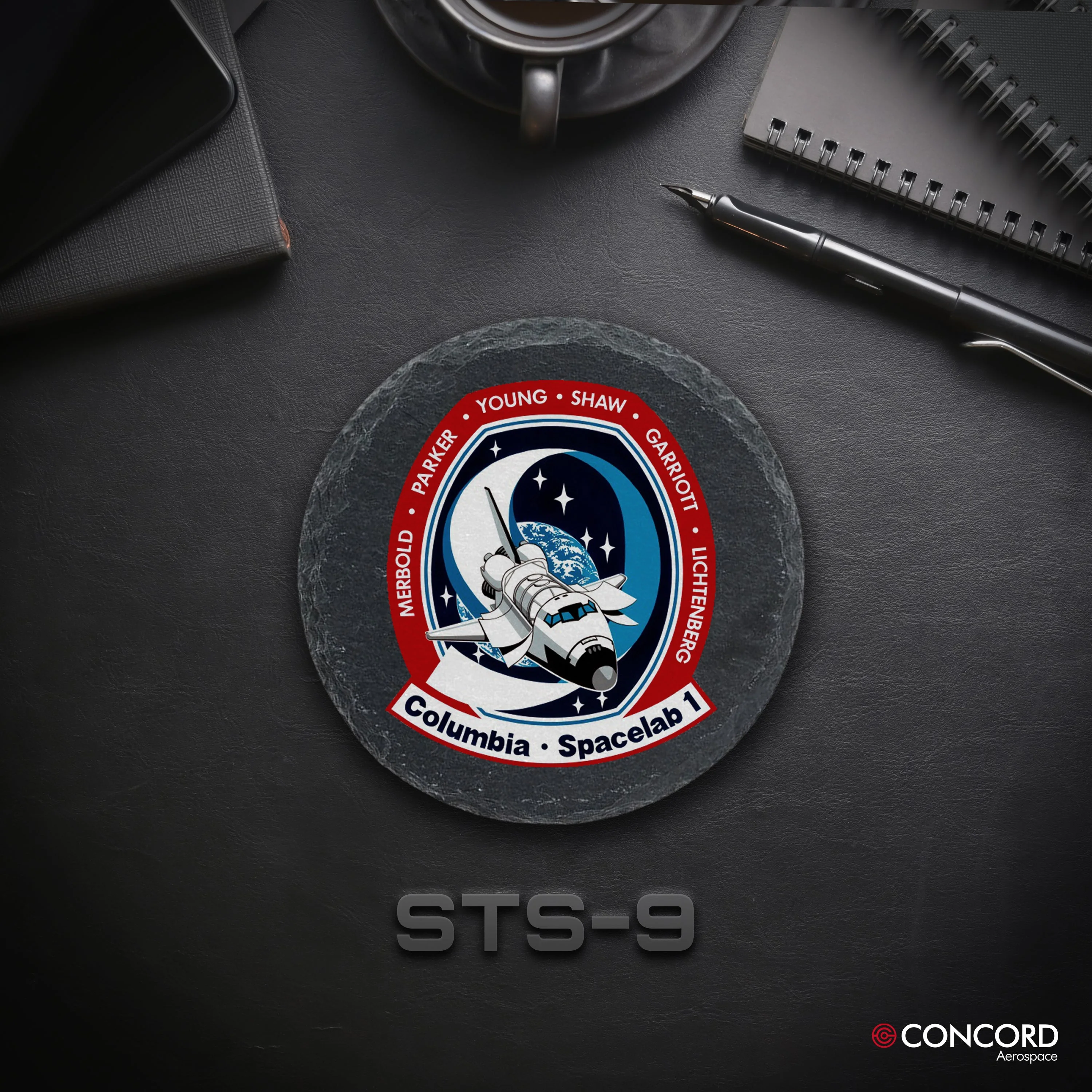 STS-9 Space Shuttle Slate Coaster - Image 2